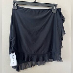 CSDAJIO skirt swim coverup women’s M‎ asymmetrical ruffle pull on black new